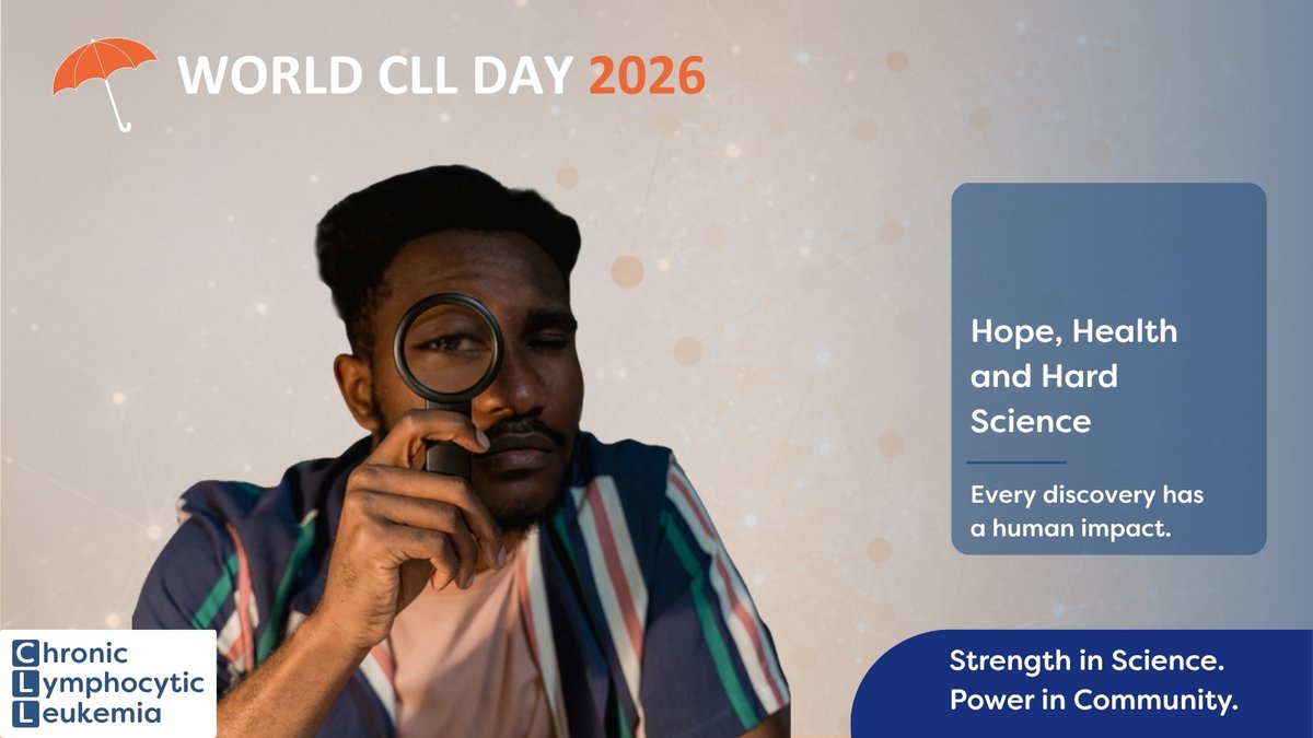 CLLAdvocates's tweet photo. Today is World CLL Day! π Science drives progress, creating hope and new treatments. Join the #WCLLD26 campaign: https://t.co/2gbyZjdN5d #CLL #HopeHealthScience #StrengthInScience #PowerInCommunity https://t.co/aPnecGJPA4