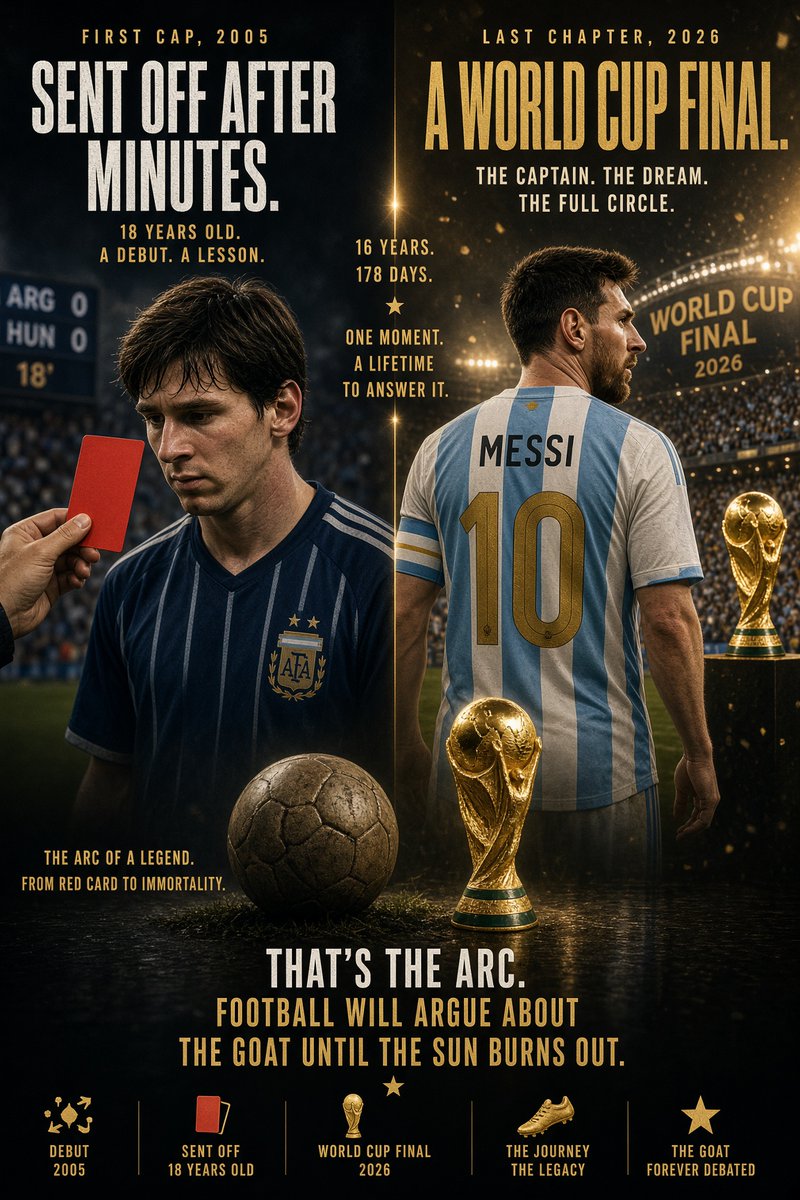 CardemLtd's tweet photo. Lionel Messi. Right time, or one tournament too early? I’ve carded it — you?

Download Cardem and issue your Yellow or Red on Messi’s international goodbye.

https://t.co/h7PlKfDh0V

#Messi #LionelMessi #Argentina #Albiceleste #WorldCup2026 #GOAT #InterMiami #Football #Cardem #WatchReactVote #YellowCard #RedCard #FootballHistory #Retirement #VamosArgentina
