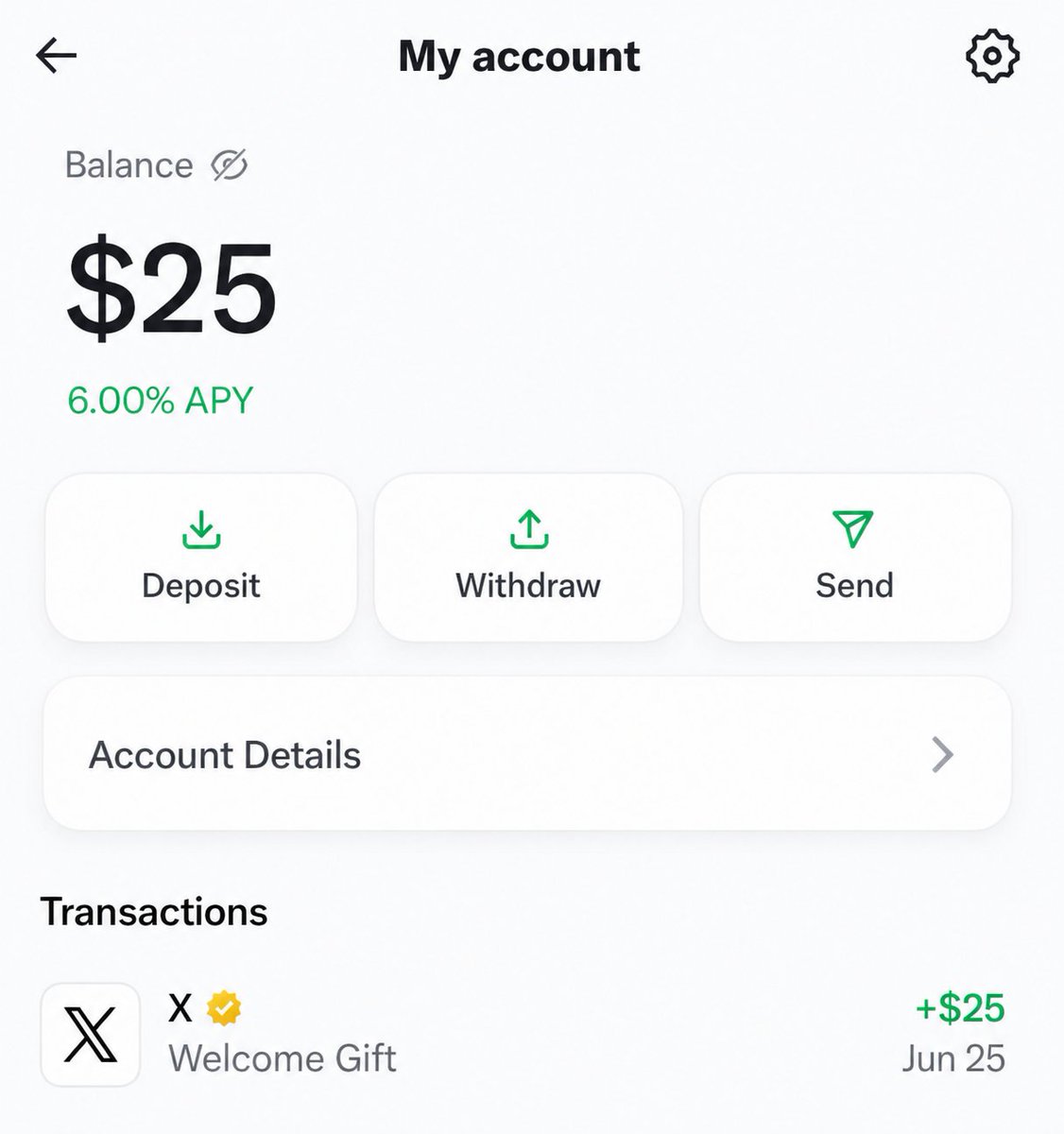 Coco_Airdrop's tweet photo. 🪂 Why is 𝕏 giving some users $25 for free?

Did you get the $25? 🎁

X Money is rolling out to select users in the US - and some eligible users are getting a $25 welcome bonus.

Here’s what 𝕏 Money currently offers:

→ $25 Welcome Bonus for eligible users
→ Up to 6.00% APY on eligible balances
→ Send & receive money
→ Visa debit card + cashback for eligible users
→ FDIC deposit protection through partner banks
→ Built directly into the X ecosystem

Access is still limited, and eligibility can vary by user and subscription tier.

And honestly, this is much bigger than a simple payment feature.

Elon’s “Everything App” vision is slowly becoming real. social media + payments + banking under one roof.

I’m waiting for this $25 free bonus to roll out to other countries. 🌍

Did you get access to X Money yet? 👇