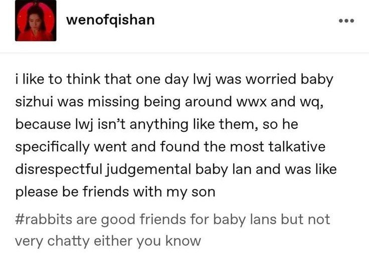 cheerywhiskey's tweet photo. so many years and this is still one of my most favourite mdzs headcanons https://t.co/2vgwOyD6FL