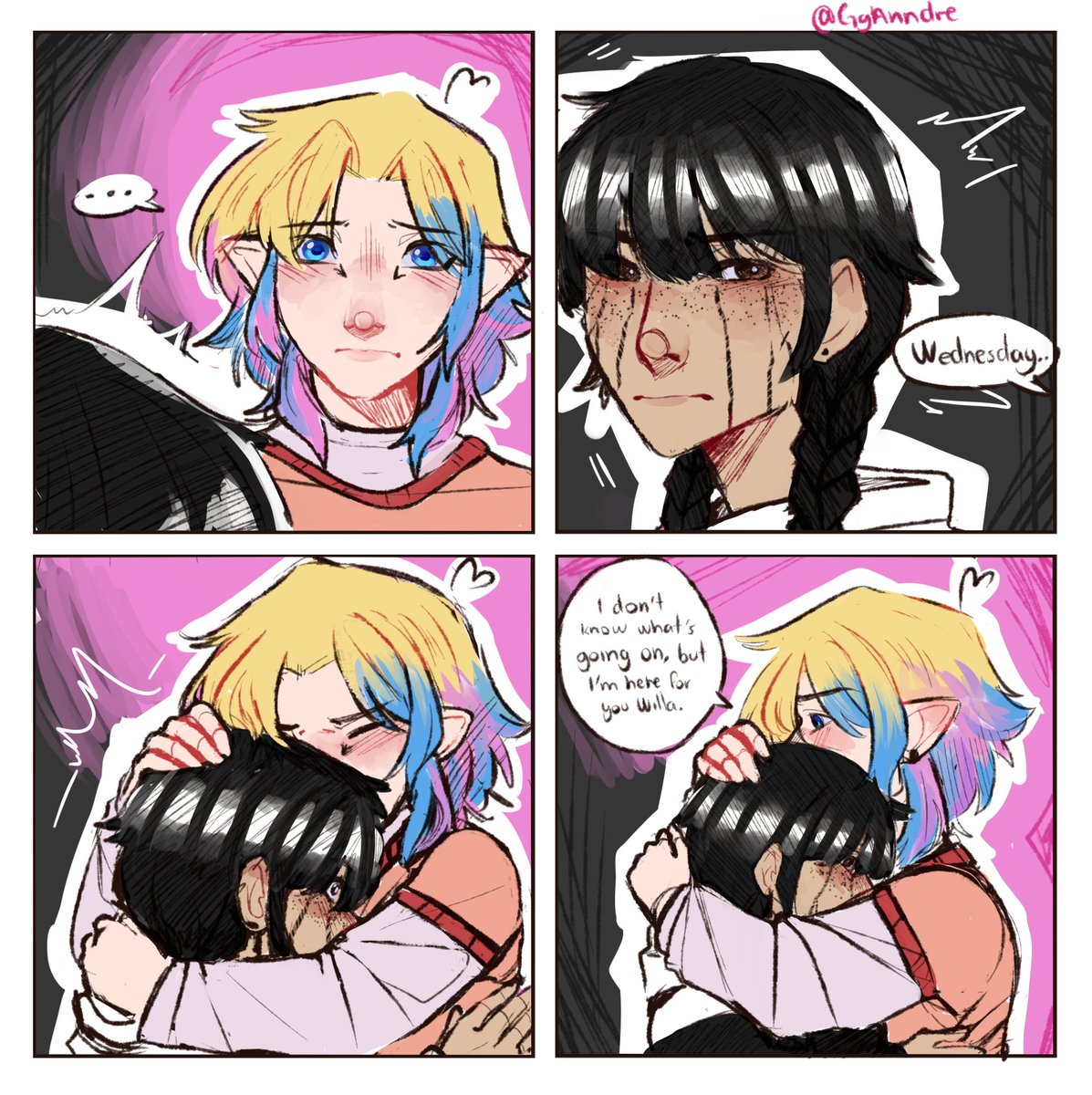 GgAnndre's tweet photo. I don't want anything to happen to you. [Mini Comic Wenclair]

#wenclair #wenclairfanart #Wednesday #enidsinclair https://t.co/pCJAwLDwKc