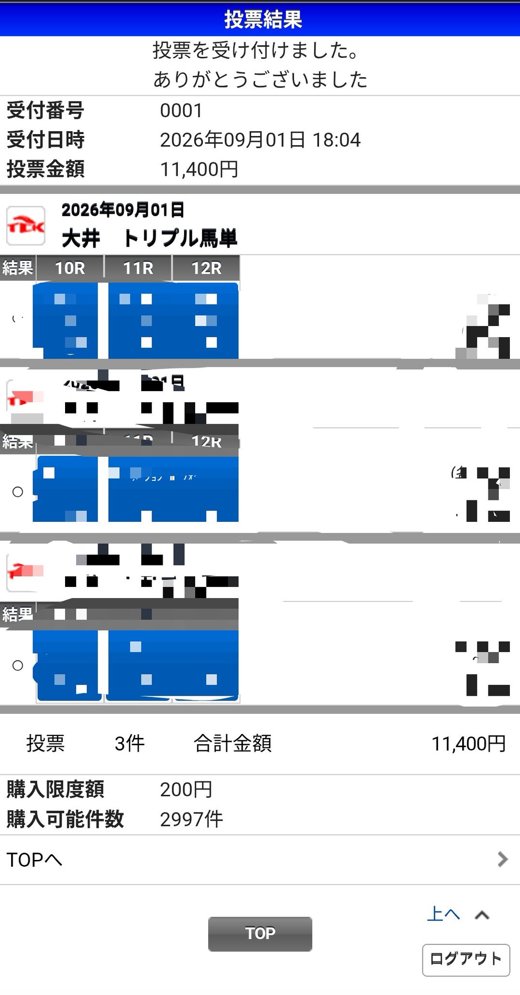 大井 トリプル馬単