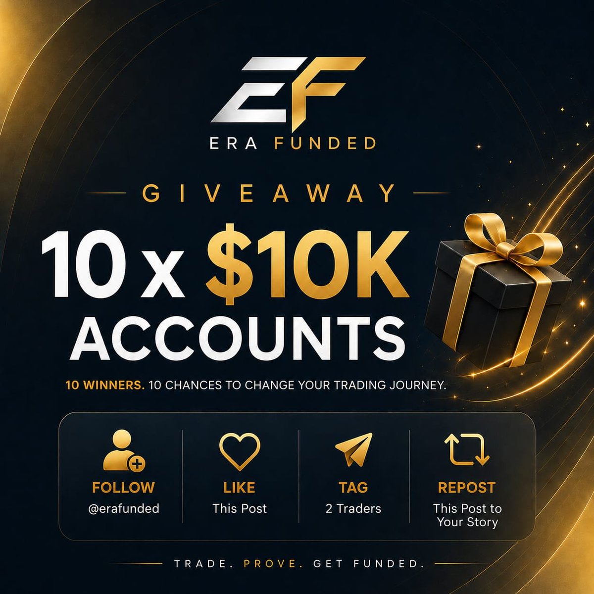 MRJ_TRD's tweet photo. 🎁 10 × $10K Accounts Giveaway! 🎁

Want to win a $10K Account? 🚀

To enter 👇

Step 1: ✅ Follow : @MRJ_TRD + @EraFunded + @Rutvik0c + @TheLegitProps 

Step 2: ❤️ Like, 💬 Comment, 🔁 Retweet & 👥 Tag 5 Traders

Step 3: 🎮 Join our Discord:
https://t.co/PH6YILq94F
https://t.co/EbA7UXeH7W

⏳ 10 Winners will be announced in 10 days!

Good luck, traders! 🍀🔥