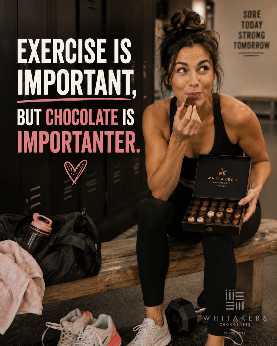 WhitakersChocs's tweet photo. It's all about balance... right? 😄🍫
Wishing everyone a chocolate-filled day!
#WhitakersWit #ChocolateHumour #ChocolateLover #BritishChocolate #MadeInYorkshire #LifeIsBetterWithChocolate #ChocolateMoments https://t.co/Y8NTdHPZy2