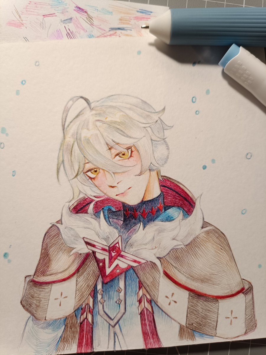 Onigiri_X_23's tweet photo. It was pretty difficult 
#GenshinImpact #Alyosha  #pendrawing https://t.co/7B9FEqDg6h