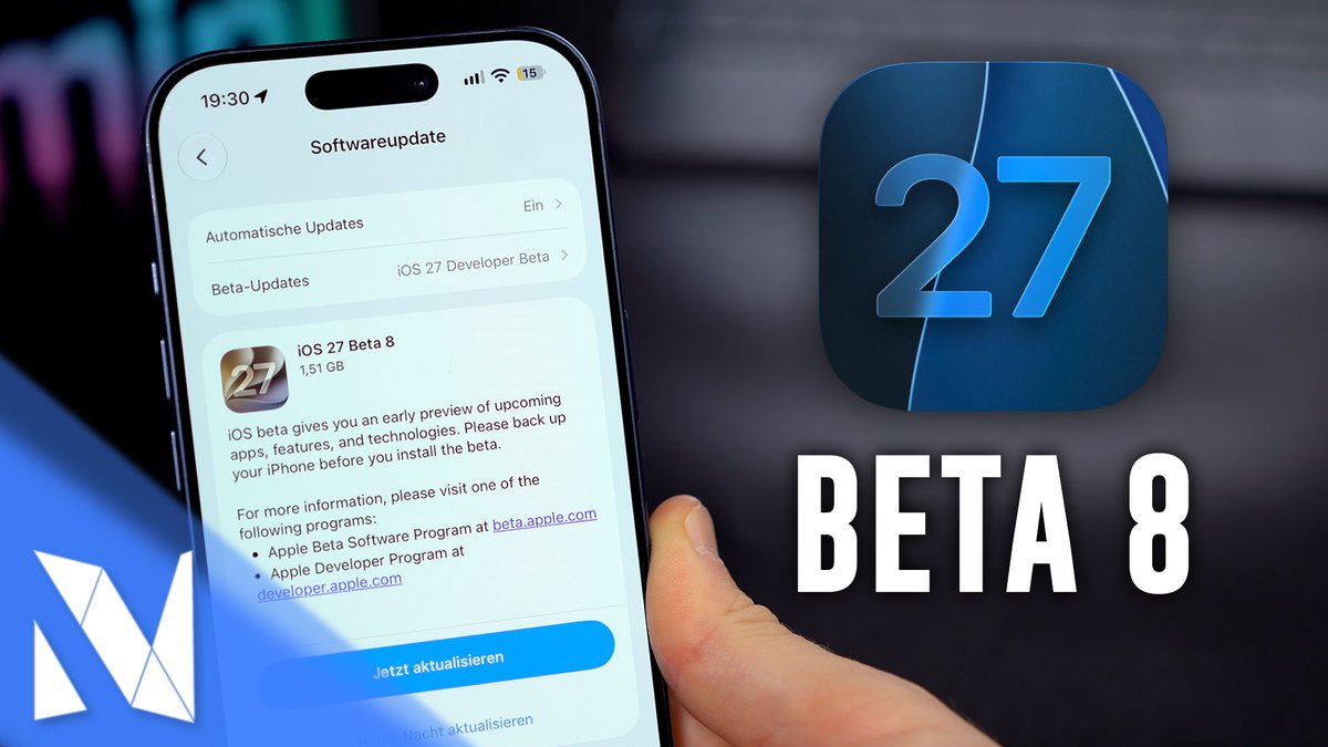 NilsHendrikWelk's tweet photo. Apple hat iOS 27 Beta 8 für Entwickler veröffentlicht - die wohl letzte Version vor dem Release Candidate und dem finalen Release 🤩 Was neu ist und wann wir mit dem Release von iOS 27 für alle rechnen können, erfahrt ihr jetzt im Video! 🚀#iOS27Beta8
--> https://t.co/EBpqmgqzd6 https://t.co/QeWKXgPP6r