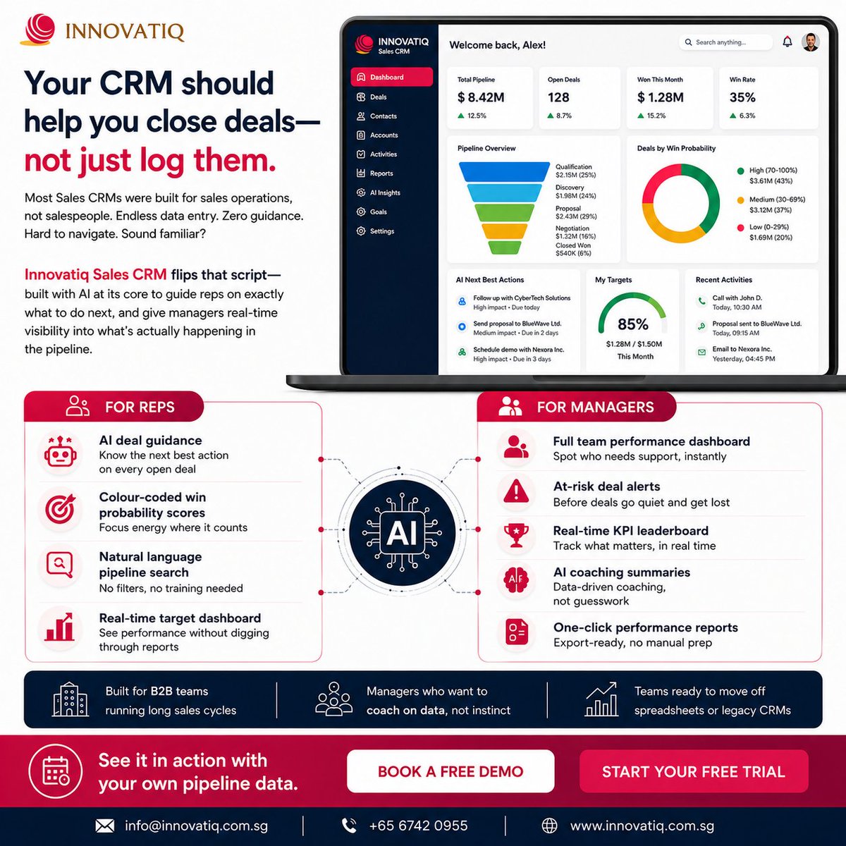 innovatiq_tech's tweet photo. 🎯 Close More Deals with Smarter CRM
Meet Innovatiq Sales CRM — AI-powered tools for smarter decisions, real-time pipeline visibility, and better sales performance.
👉 Book a free demo or start your free trial.
📩 info@innovatiq.com.sg | 📞 +65 6742 0955

#SalesCRM #AI #Innovatiq https://t.co/uONYIjsWB7