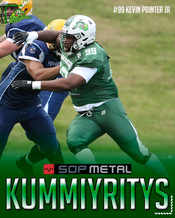Crocodilesoffic's tweet photo. Thank you, SOP Metal, for backing #99 Kevin Pointer Jr this season. Your support helps this team keep pushing forward.
https://t.co/Gsfvska6HU
#seinäjokicrocodiles #seinäjoki #crocodiles #jefu #jenkkifutis #amerikkalainenjalkapallo #football #americanfootball #gridiron #bleedgreen #vihreeiskee #vaahteraliiga #mapleleague #wirokitstadion