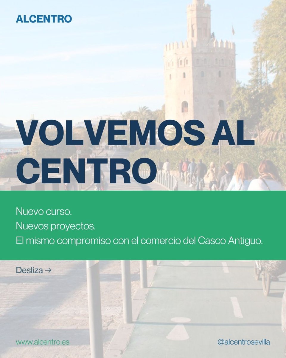 alcentrosevilla's tweet photo. 📍 Empieza un nuevo curso para el corazón de Sevilla.

Septiembre trae nuevos proyectos, historias y campañas para seguir dando visibilidad al comercio del Casco Antiguo.

Porque el Centro no son solo sus calles.

💙 El Centro sois vosotros.

#Alcentro #ComercioLocal #Sevilla https://t.co/w4fvOfrOXz