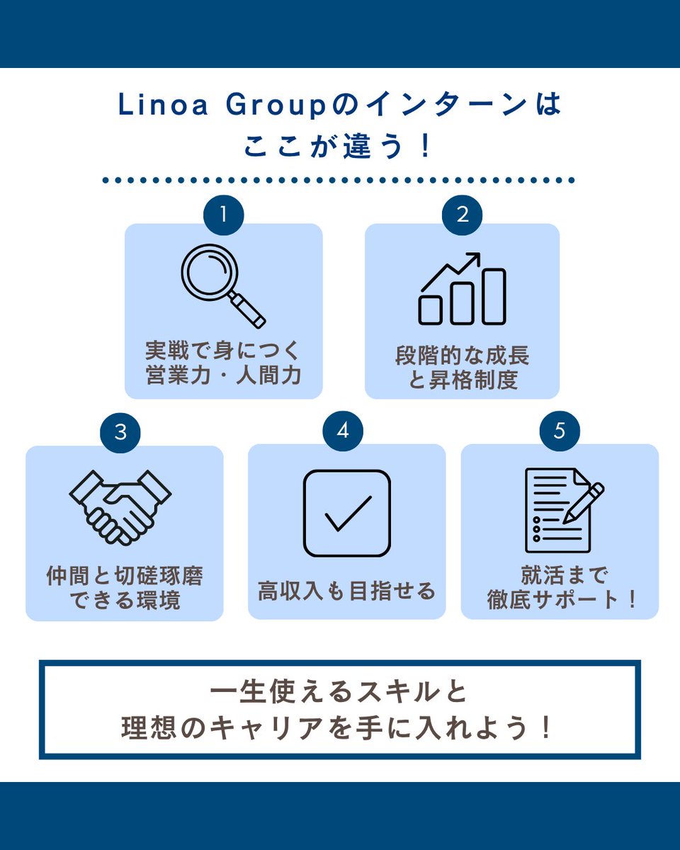 linoagroup's tweet photo. 関西の学生でインターン探してる人いますか？
大募集中です！🔥

日当 : ¥13,000〜
勤務地 : 関西各地
職種 : 営業

インターンでスキルが身につくだけでなく、就活支援も行っております！✍
ぜひ一緒に働きませんか？✨

気になる人･相談･応募はDMま��は公式LINEからご連絡ください❣ https://t.co/IIEomlELTu