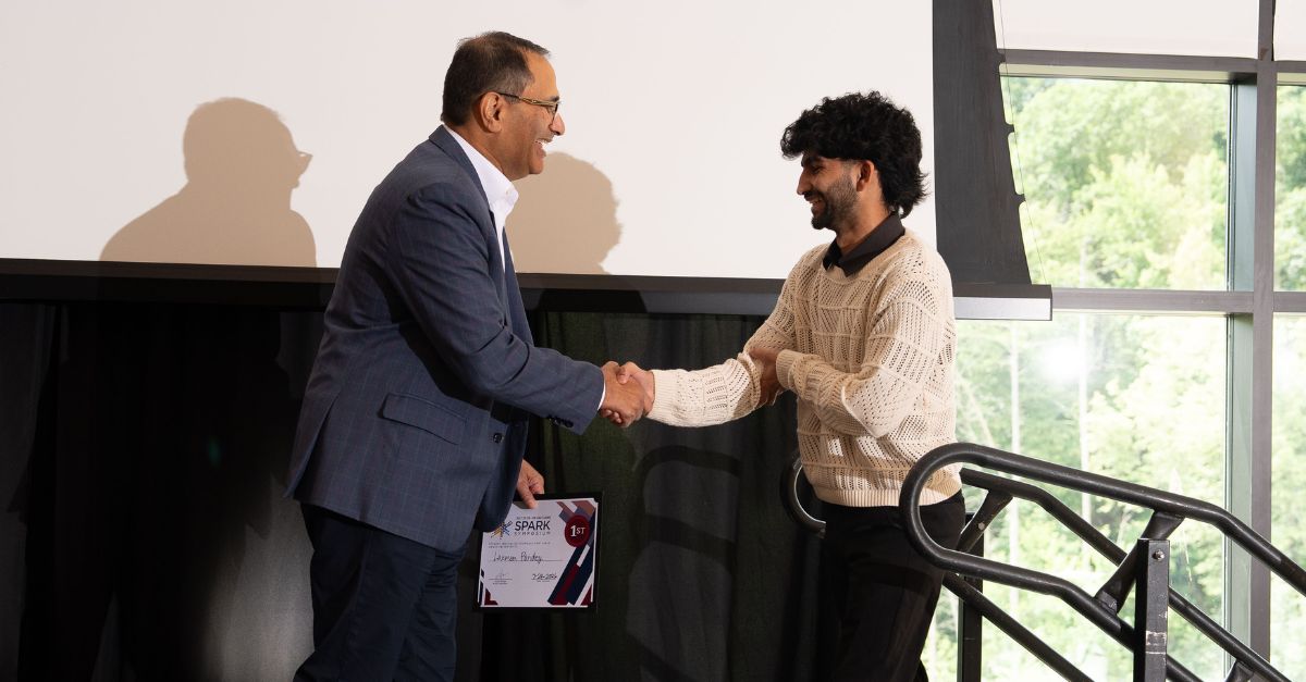 wisystto's tweet photo. Congratulations to @uwgb's Laxman Pandey, who took first place in the 2026 Student Innovation Showcase at this summer's WiSys SPARK Symposium!

Learn more about Pandey's research in our recap: https://t.co/DW9tPCURSY https://t.co/ll3Ny83nEd