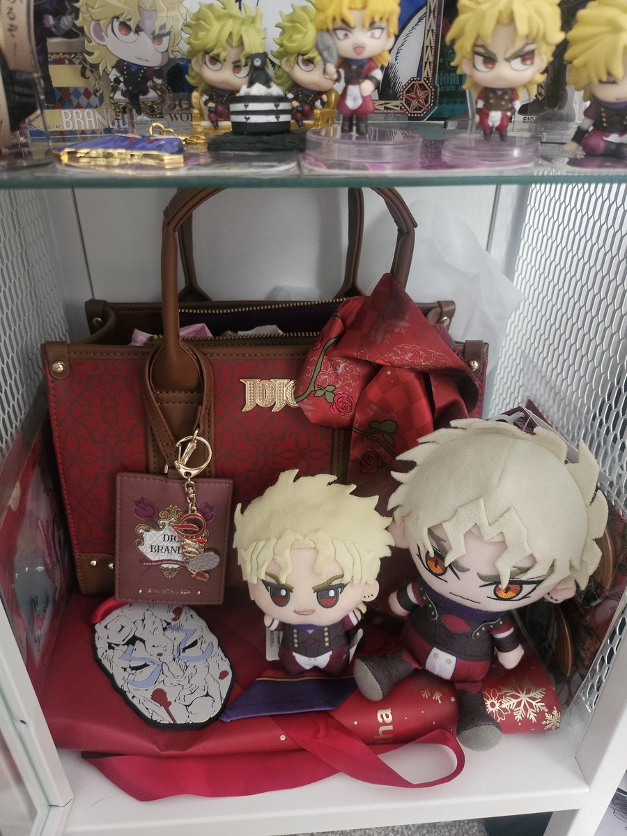 ErinaEnjoyer's tweet photo. Phantom blood shelf updates !!!! DIO is still banished to the corners until i get a new display shelf. I'm running out of space and I have a new dio package coming soon as well. .. sigh #boyclit https://t.co/qBFT5nlMsV
