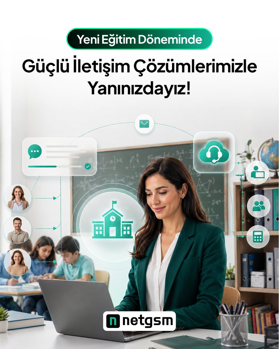 NET_GSM's tweet photo. Eğitim kurumunuzun ihtiyaçlarına uygun iletişim çözümleri sunuyoruz.
📩 Toplu SMS ile önemli duyuruları hızlıca iletin.
📞 Bulut santralin profesyonel sesli karşılama ve akıllı yönlendirme özellikleri sayesinde çağrı süreçlerinizi daha verimli hâle getirin.
#Netgsm https://t.co/ISJ3Ie2D5L