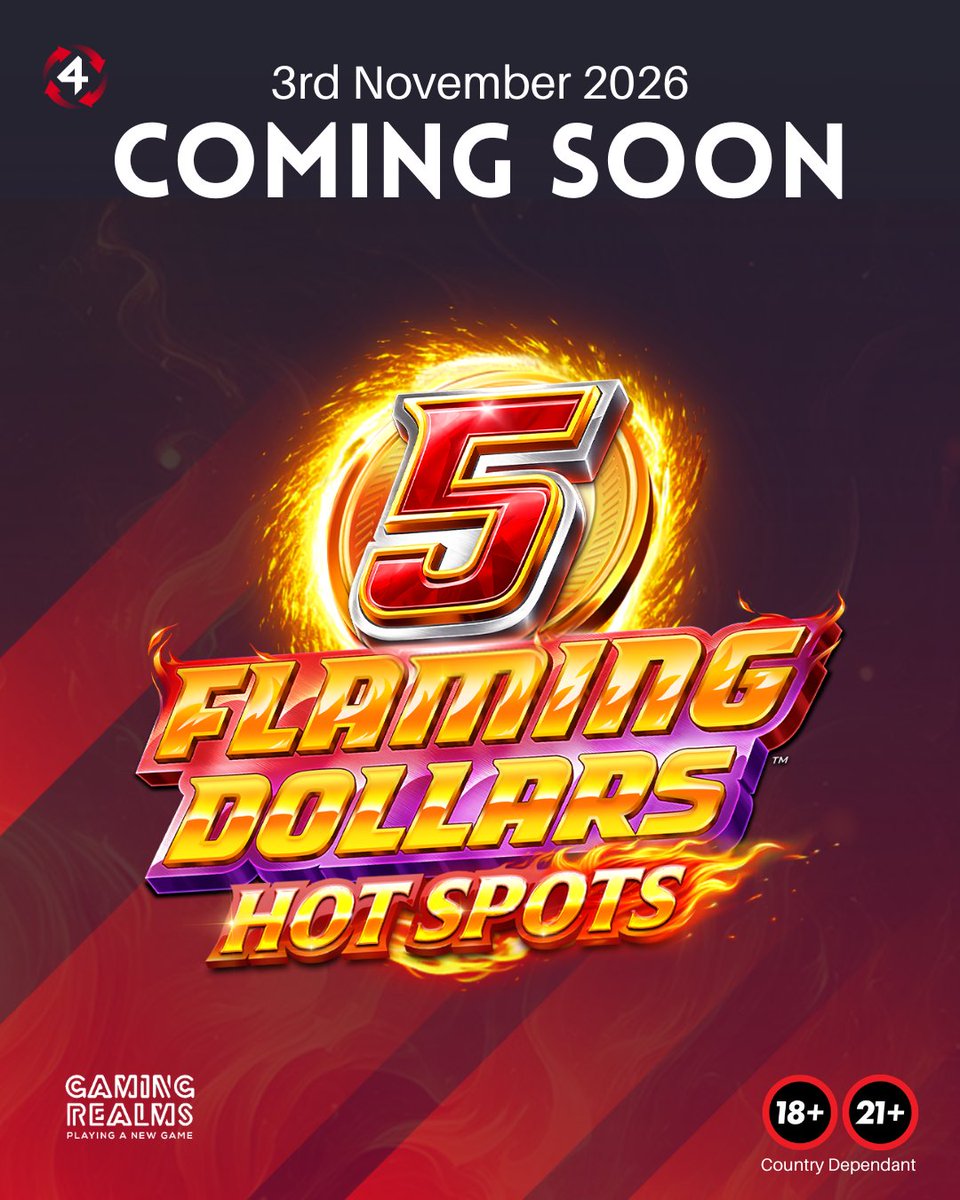 4ThePlayercom's tweet photo. Are you ready to feel the heat?! 🔥

Then it is time to get fired up and play our newest slot, 𝟱 𝗙𝗹𝗮𝗺𝗶𝗻𝗴 𝗗𝗼𝗹𝗹𝗮𝗿𝘀 𝗛𝗼𝘁 𝗦𝗽𝗼𝘁𝘀, the sequel to 5 Flaming Dollars that has double the heat! Are you ready for its fiery fortunes?

Available on 𝗡𝗼𝘃𝗲𝗺𝗯𝗲𝗿 𝟯𝗿𝗱! 🎰

🔞| https://t.co/TxO52LEWun| Play Responsibly