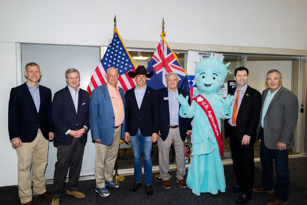UnderSecTFAA's tweet photo. Thank you, Australia! 🇺🇸🇦🇺

Our U.S. delegation, comprised of 60 businesses, 11 state departments of agriculture, and 15 ag cooperators, started strong! Together we:

🇺🇸 Opened the USA Pavilion at Fine Food Australia — where we are honored to serve as the show's first-ever Country Partner, giving 39 U.S. companies a platform to showcase high-quality American ag products.

🤝 Connected U.S. businesses to Australian and New Zealand importers and showcased 75 market-opening conversations on day one alone.

🌽 Met with Australian biofuel leaders to expand export opportunities for U.S. ag and support Australia’s growing biofuels sector.

🏈 Hosted Australian buyers and partners for a USDA tailgate ahead of the NFL’s first-ever game in Australia — featuring American dairy, pork, wine, spirits, and hops.

I’m headed home, but the mission continues — strengthening cooperation, expanding market access, and creating long-term wins for U.S. agriculture across the Pacific. 🇺🇸🌎