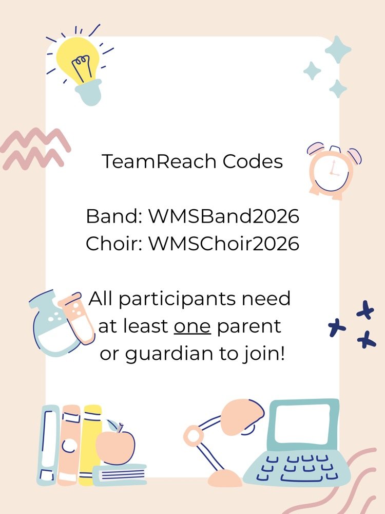 WmsBoosters's tweet photo. Band and Choir students please add a parent by Friday! https://t.co/lnGKhbrFwX