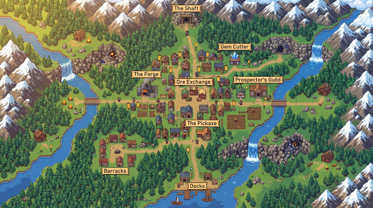 RetroMiners's tweet photo. 🔷Introducing the pickborne village🔷 https://t.co/liul2bAyr4