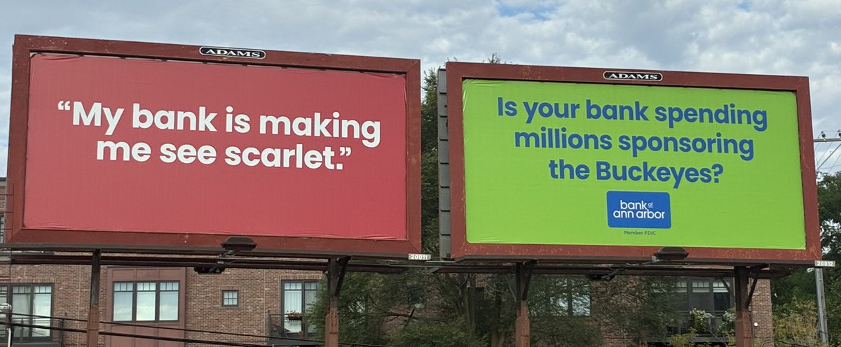 bankofannarbor's tweet photo. Does giving your money to Ohio State NIL make you BLUE? https://t.co/hhv98sYFM3