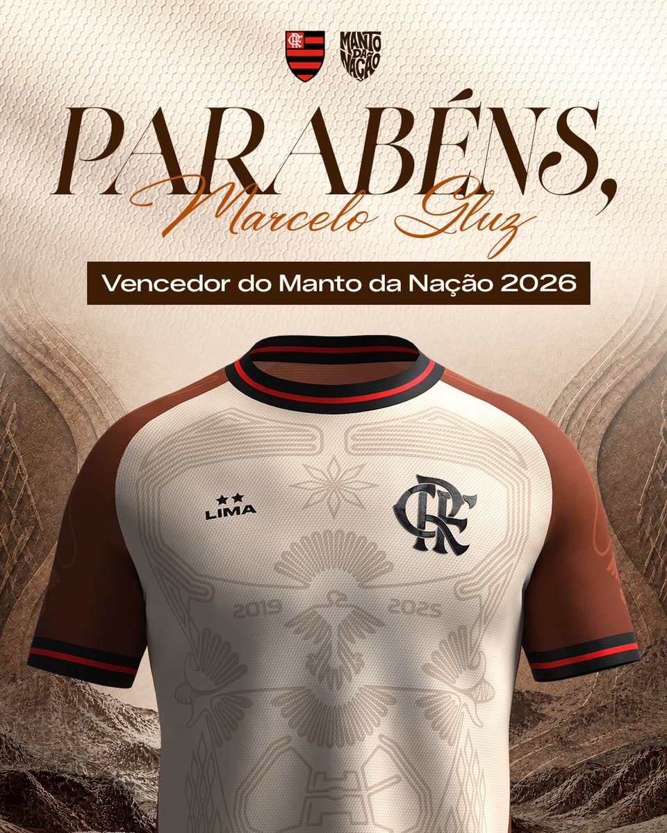 Flamengo's tweet photo. Parabéns, Marcelo Gluz. Foram 101.203 votos únicos, de mais de 120 países, e a sua camisa teve 16,2% dos votos.

O #MantoDaNação está muito bem representado com a Urubu de Lima! https://t.co/u4lUz3KgJt