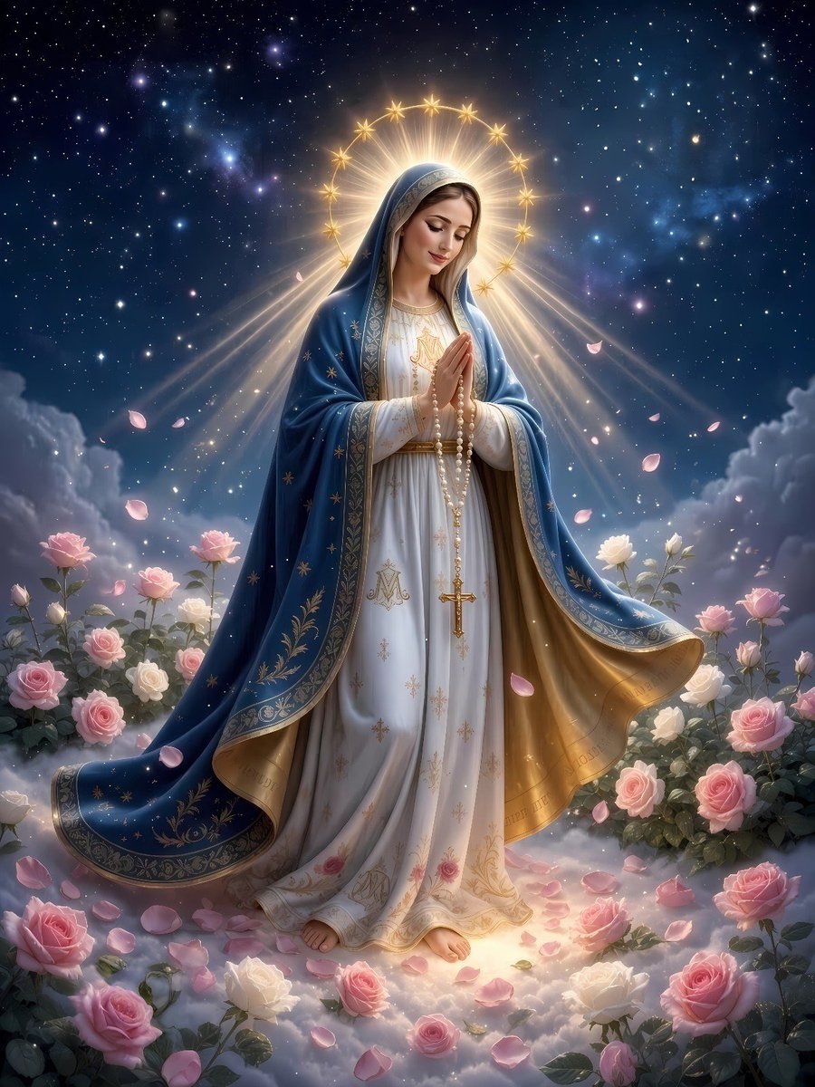 DianaMargot_'s tweet photo. “Nuestra Señora ha revelado que cada vez que recitan un Ave María le están dando una rosa hermosa, y que cada Rosario completo le hace una corona de rosas”.

-San Luis María Grignion de Montfort ⚜️ https://t.co/VTaGIqle8j