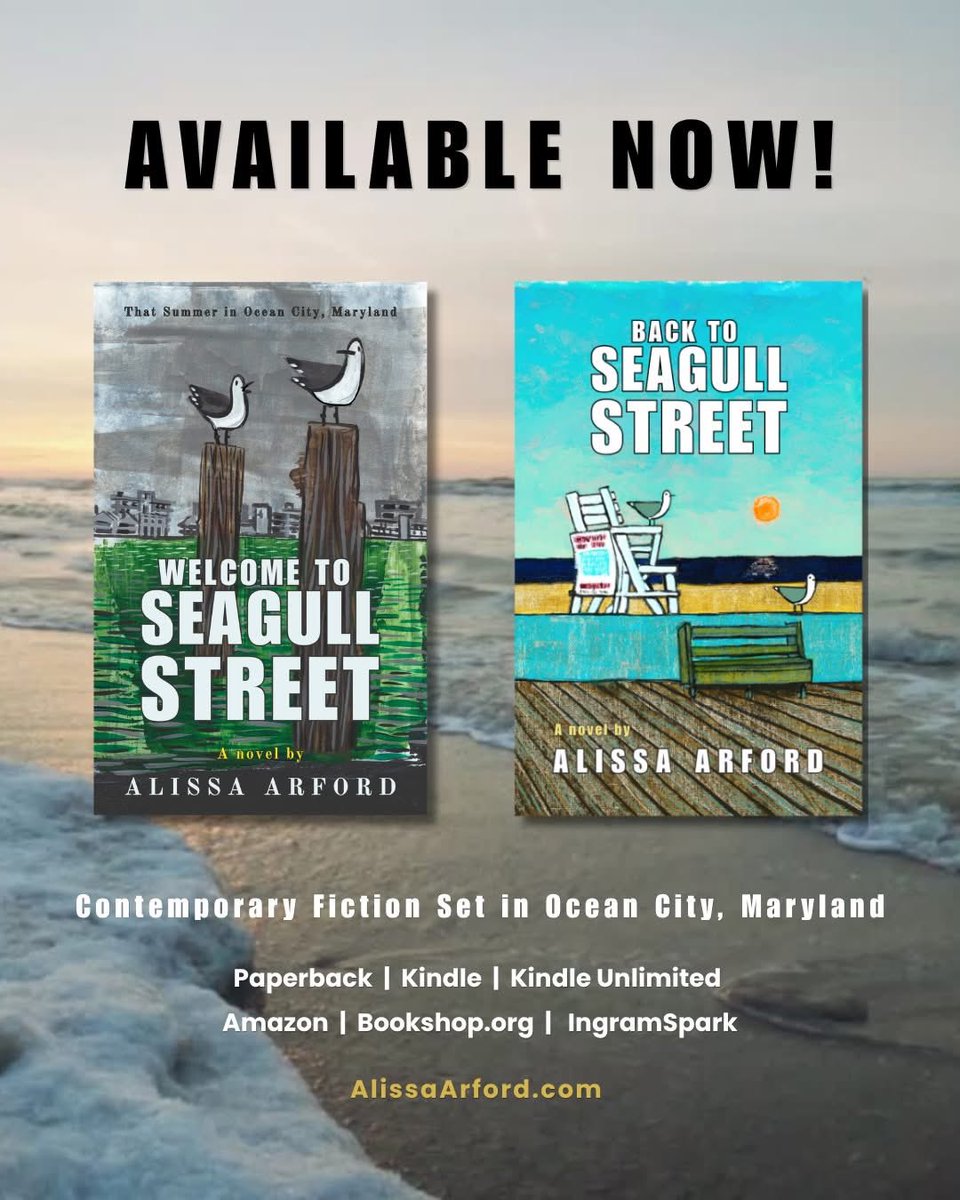 AArford's tweet photo. It’s release day for Back to Seagull Street! The second book in the Ocean City, Maryland, Seagull Series. 🌊📚

Available now on Amazon, Kindle, Kindle Unlimited, https://t.co/nFIEKIgqfM, and wherever you buy books online.

Happy reading! 🌊

Details at https://t.co/IfbUNQUuhP. https://t.co/V8oiv8qBZ9