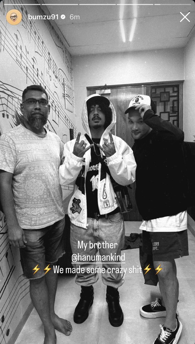 Junhan04109596's tweet photo. Bumzu is working with Hanumankind btw. Just so my Indian oomfs can freak out properly https://t.co/K3T682gzve