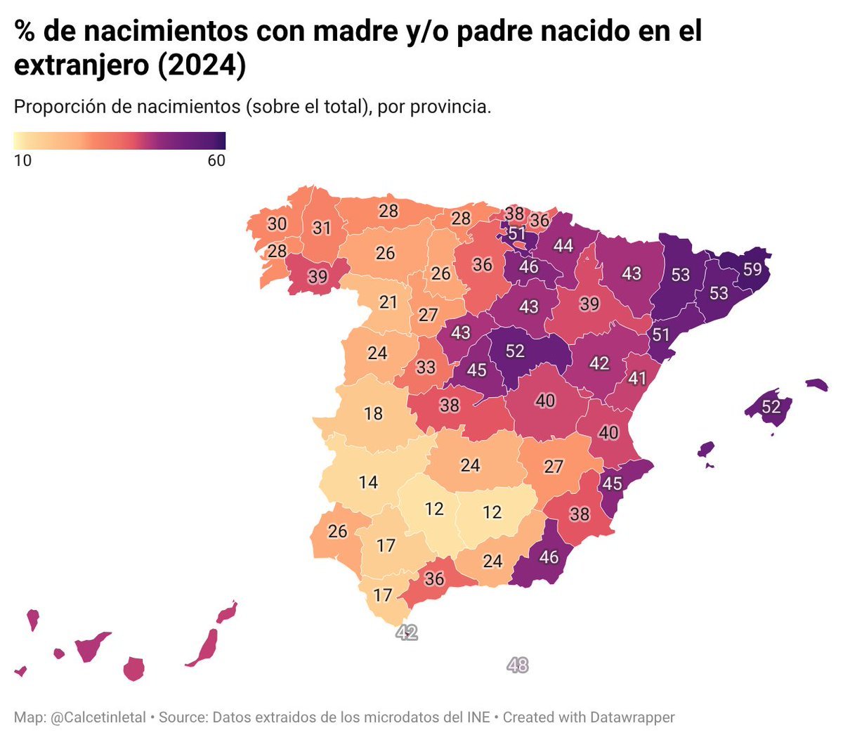 CalcetinLetal's tweet photo. Aquí nacimientos de madre y/o padre nacido en el extranjero (2024)
1-Provincia
2- Capital de provincia https://t.co/z9ZbelF5IT