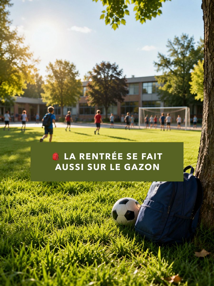 SFGazons's tweet photo. 🎒 La rentrée se fait aussi sur le gazon !

École, sport, loisirs… la rentrée marque aussi le retour d’une fréquentation plus soutenue des espaces engazonnés.

🌱 Des surfaces vivantes, faites pour être utilisées.

Bonne rentrée à toutes et à tous !

#SFG #Gazon #Rentrée https://t.co/BNefPIexux