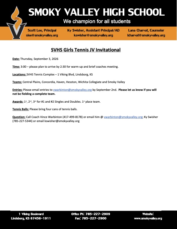 WCSKS's tweet photo. *** Updated start time due to heat *** Thursday's US girls JV tennis will start at 9:00 AM... https://t.co/kqDoa96i5C