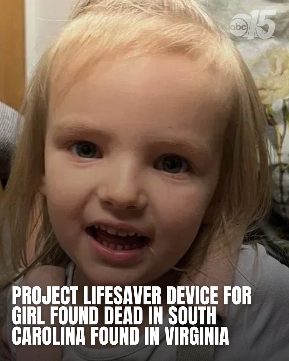wpdeabc15's tweet photo. BREAKING: The Project Lifesaver device for a 5-year-old Southwest Virginia girl who was found dead in South Carolina on Monday was found in Washington County, Virginia, according to Sheriff Blake Andis.

#SaylorHayes #GeorgetownCounty #Virginia https://t.co/n9kenYRyDr
