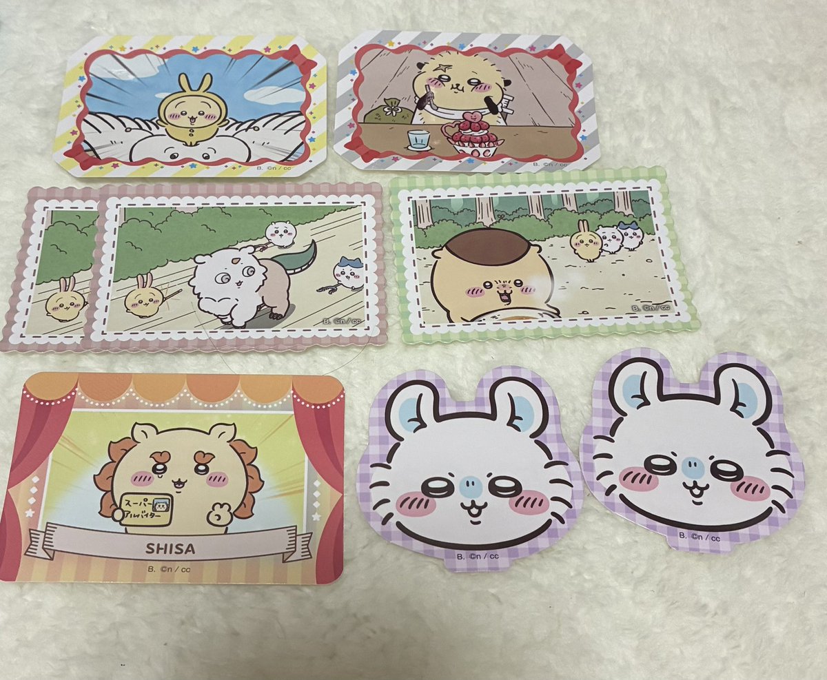 tread_mimi's tweet photo. 【交換】ちいかわ ダイカットステッカーセット ステッカー

譲｜1枚目画像
うさぎ ハチワレ ラッコ くりまんじゅう シーサー モモンガ あのこ

求｜ちいかわ 2枚目画像優先
ちいかわが映っているものでしたら検討いたします

郵送での交換希望です。
よろしくお願いいたします。 https://t.co/xvGx0rYwLH
