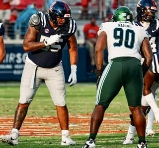 RebsRising's tweet photo. Ole Miss vs. Louisville: Clev Lubin vs. the NEW OTs 👀

Lubin: 8.5 sacks, 13.5 TFL, 61 tkls, 3 forced fumbles, banger off the edge.

Ole Miss replaced BOTH starting OTs. LT Terez Davis (6’ 4 300) has locked down his spot, 6’ 6 355 RT Tommy Kinsler IV has flashed all camp.

If the edges hold, Chambliss eats.

Who you taking: Lubin or Ole Miss OTs?