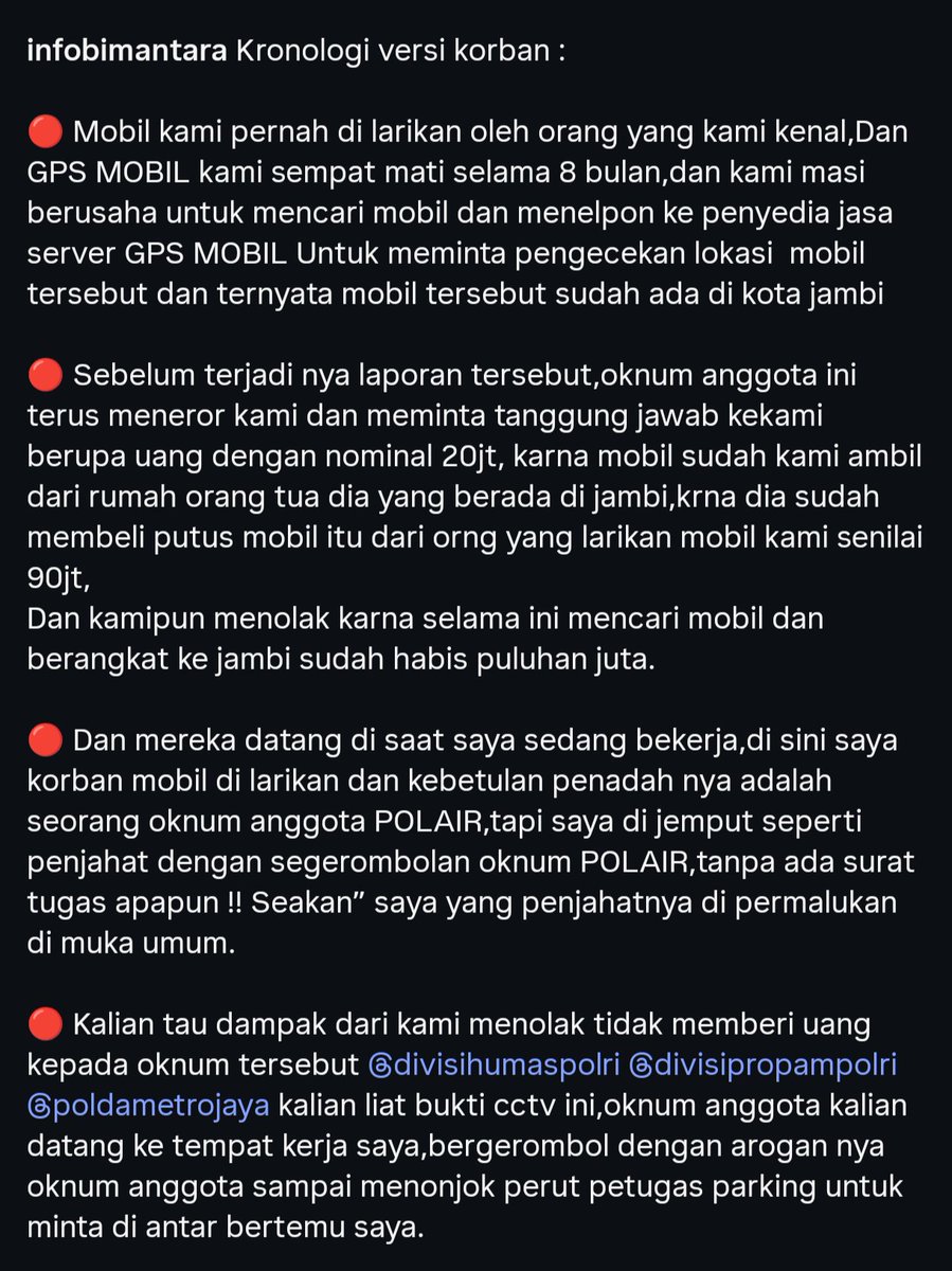P3gEl's tweet photo. Mobil hilang, ketemu di rumah polisi Jambi, setelah mobil diambil kembali, malah mendapatkan teror dan intimidasi 🙄 https://t.co/KJHnHoIP01