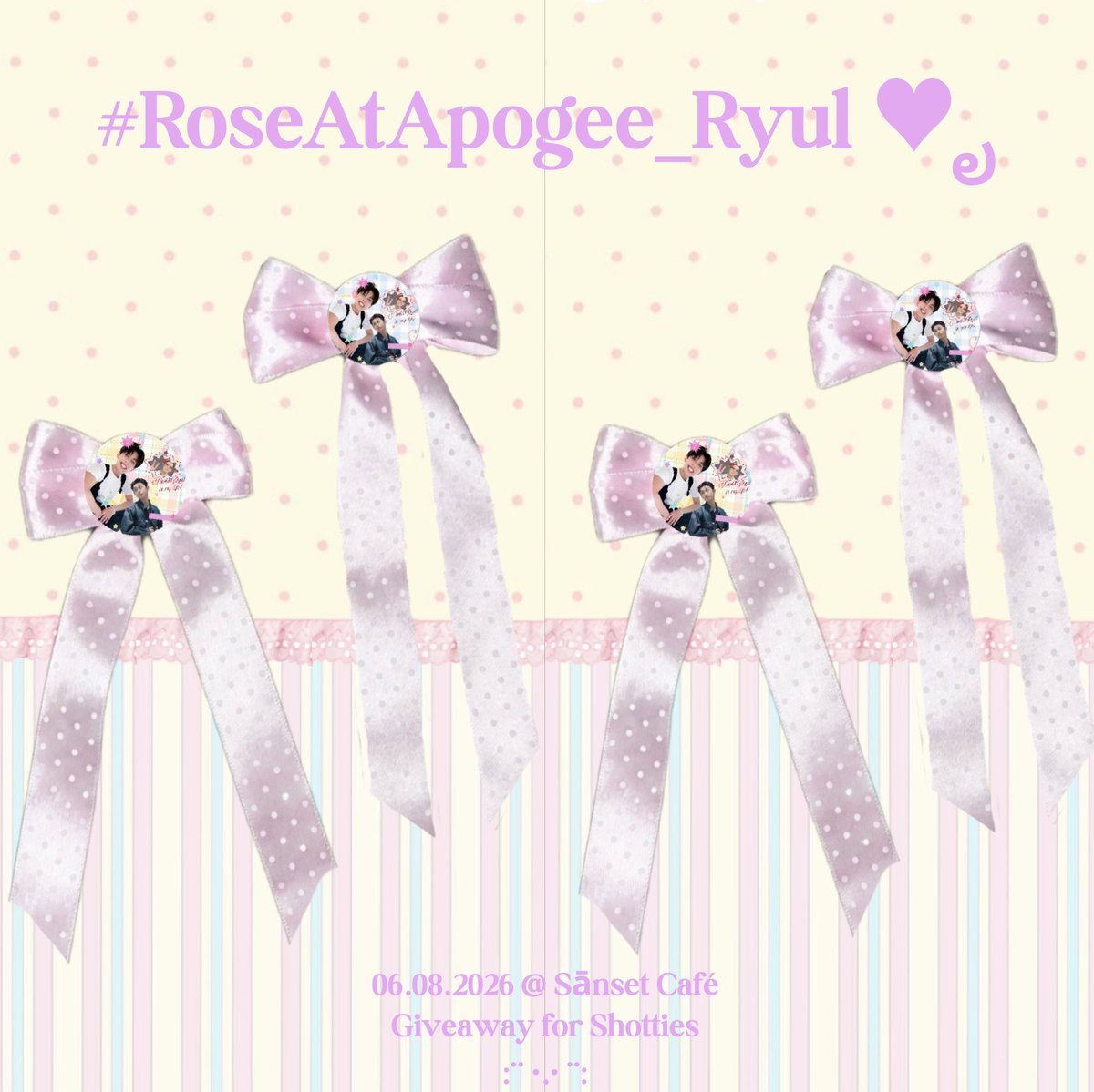 mybabiismile's tweet photo. RYUL’s Birthday Giveaway

         ( only 20 ea. )

📍 Sānset Café 
🗓️ 6 SEP 2026
🕰️ ~ 10:30

#RoseAtApogee_Ryul 🪽 https://t.co/F4hVzZFC3h