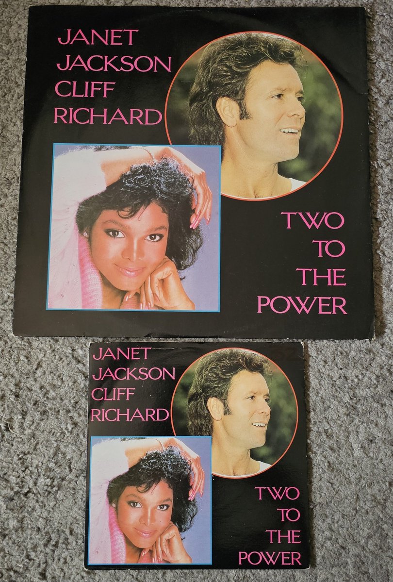 derekcburgess's tweet photo. Finally completed the UK set of this forgotten duet from 1984 by @JanetJackson & #CliffRichard #TwoToThePower. I never knew about its official release for years. I only knew if from when she sang a snippet on #TheKidsFromFame show. https://t.co/LVXr71ey0y