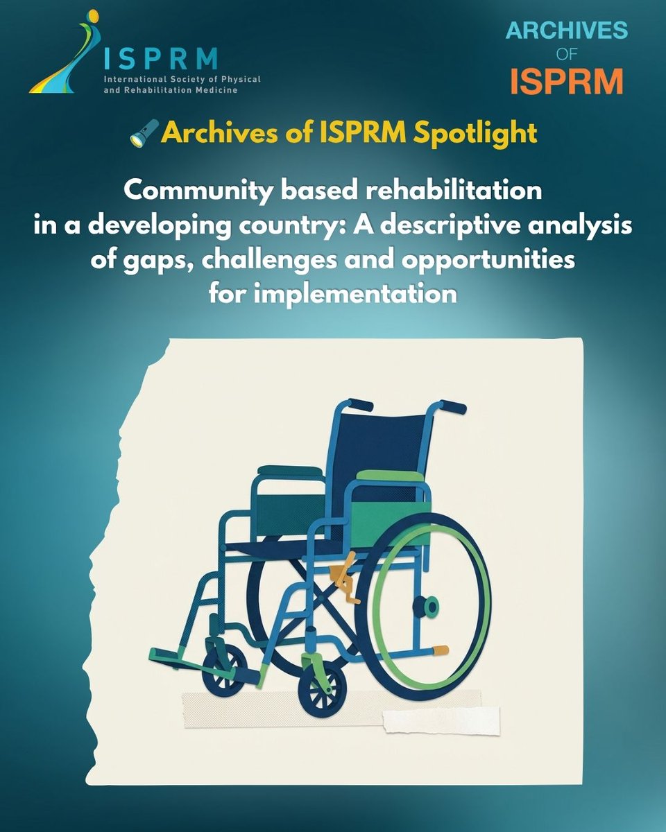 ISPRM's tweet photo. 🔦Archives of ISPRM Spotlight
Community based rehabilitation in a developing country: A descriptive analysis of gaps, challenges and opportunities for implementation
✍️ Taslim Uddin, Md. Akhtaruzzaman, Fatema Newaz, Arafatur Rahman, Abul Kalam Azad
👉 https://t.co/YRcTAdaD0M https://t.co/ntPftJSru9