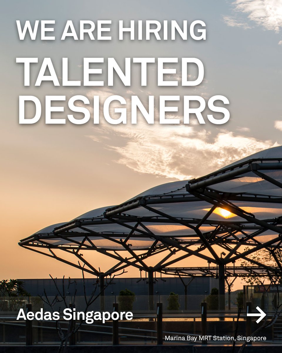Aedas's tweet photo. 𝗖𝗮𝗹𝗹 𝗳𝗼𝗿 𝗧𝗮𝗹𝗲𝗻𝘁𝗲𝗱 𝗗𝗲𝘀𝗶𝗴𝗻𝗲𝗿𝘀 𝗶𝗻 𝗦𝗶𝗻𝗴𝗮𝗽𝗼𝗿𝗲!

We’re looking for talented designers to join our Singapore Office — from Designer to Senior Designer and Associate. Bring your ideas, shape cities, and grow with us!

Visit and apply now: https://t.co/eLKSnaPjSs

#Aedas #architect #design #jobseeker #JobOpportunity #Career #hiring #Singapore