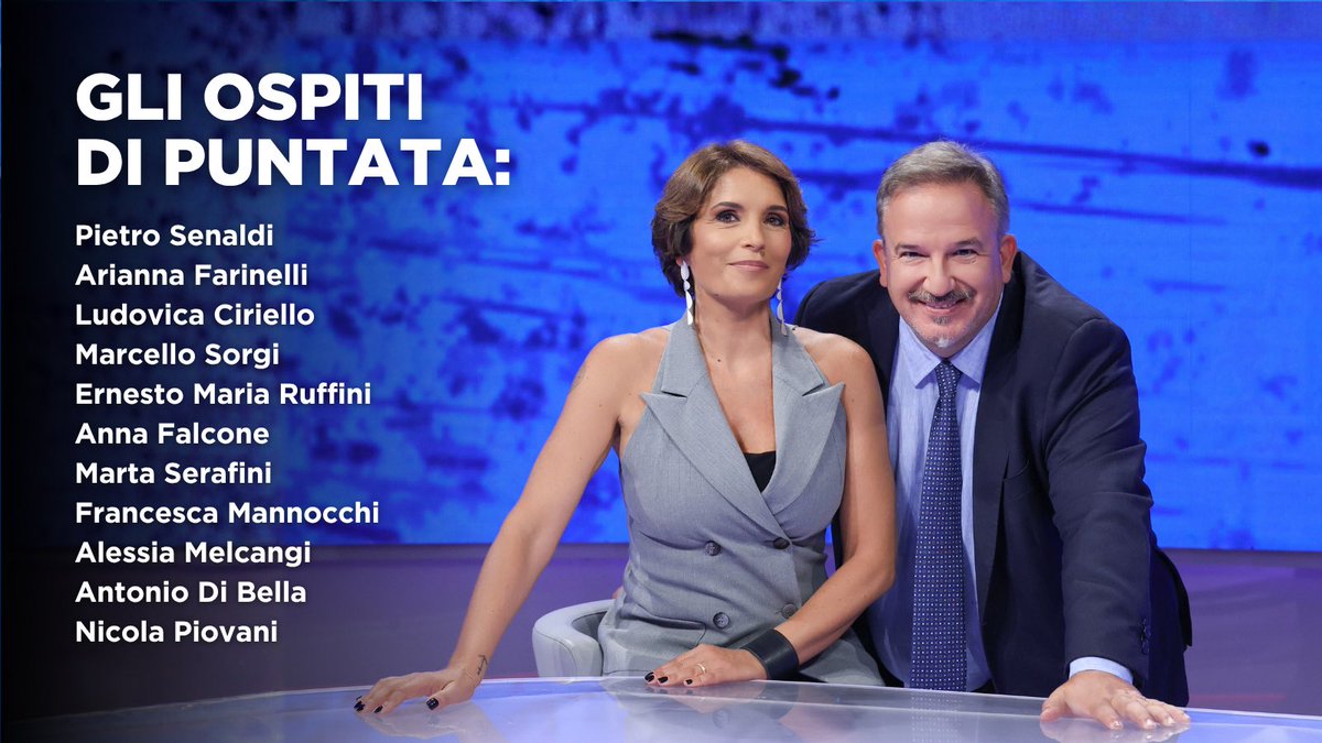 InOndaLa7's tweet photo. #StaserainTV #InOnda puntata lunga con gli ospiti:

@PSenaldi, Arianna Farinelli, @LudovicaCi84315, @MarcelloSorgi, @ernestoruffini, @annafalc, @martaserafini , @mannocchia, @AlessiaMelcangi, @AntDiBella, @nicolapiovani

Dalle 20.30, su #La7, con @mariannaaprile e @lucatelese https://t.co/WE82uyKX8D