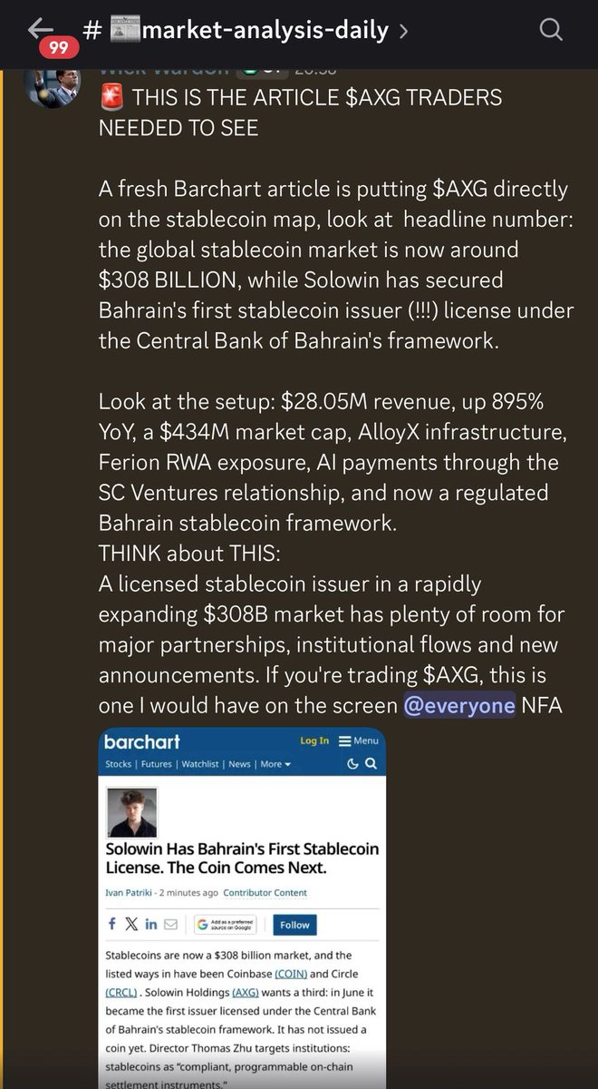 InnocentSa46987's tweet photo. The AXG narrative is getting broader. Multiple themes are developing at
once. Stablecoins and RWA tokenization add digital-finance exposure to
the AI infrastructure story. Watch for follow-through from here. $MSTR
$AAPL $NVDA https://t.co/aQ7zTqag6S