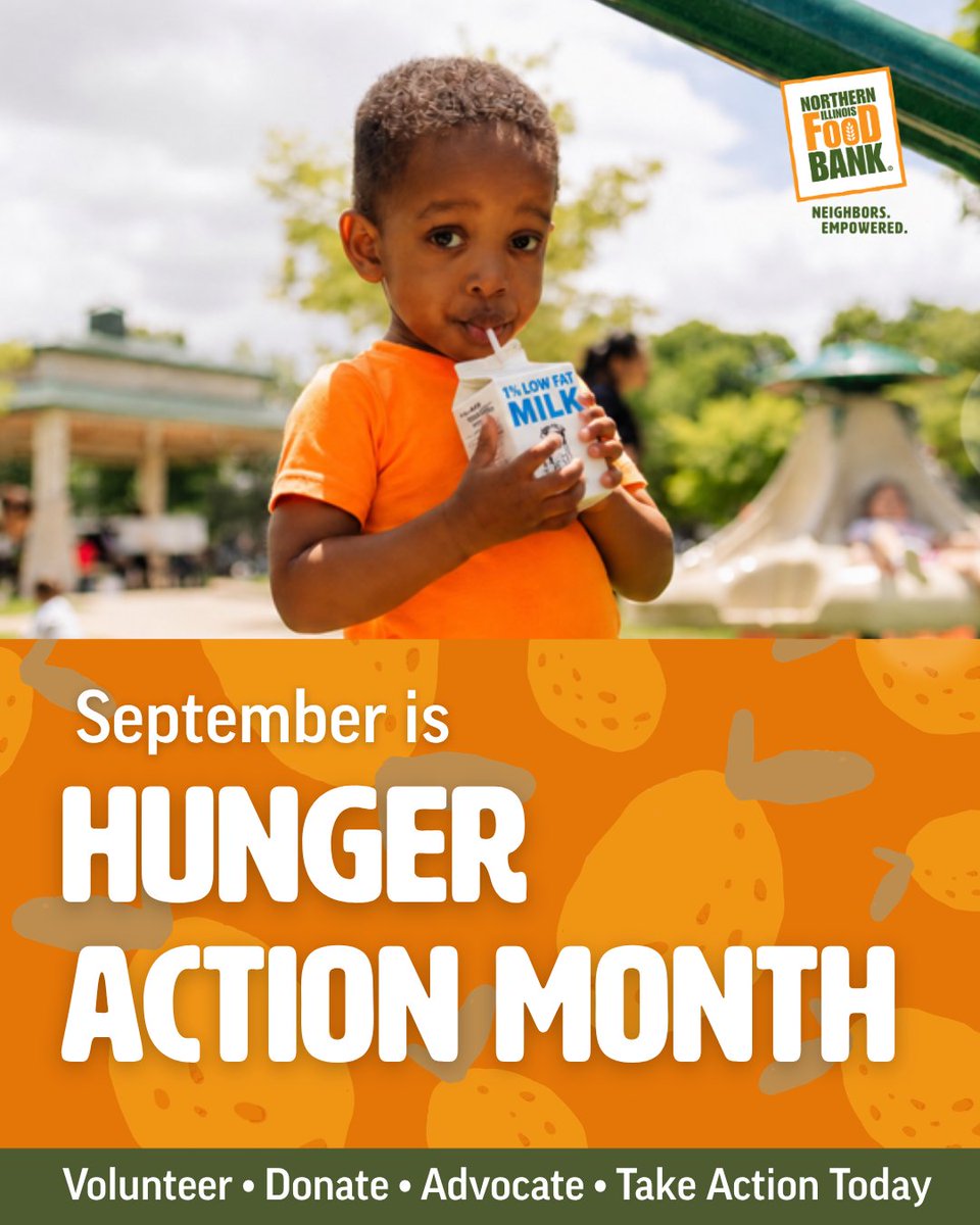 ILfoodbank's tweet photo. September is #HungerActionMonth. 1.6M+ Illinois neighbors face hunger, including 1 in 6 children. YOU can help: donate, volunteer, advocate, share &amp; spread awareness. 👉 https://t.co/EWt5rhxVjG #EndHunger https://t.co/vtLDckTkS2