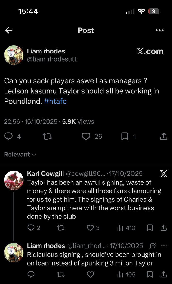 Tim66384337682's tweet photo. @liam_rhodesutt @JamesMcKel32948 @Terrier_talk_ He wouldn’t, lesson has been one of our better players for a while, same as Taylor, thick fans can’t see it though.

This kid wanted Alfie May starting in front of Joe Taylor all last season. https://t.co/Z8q4j8EpO5