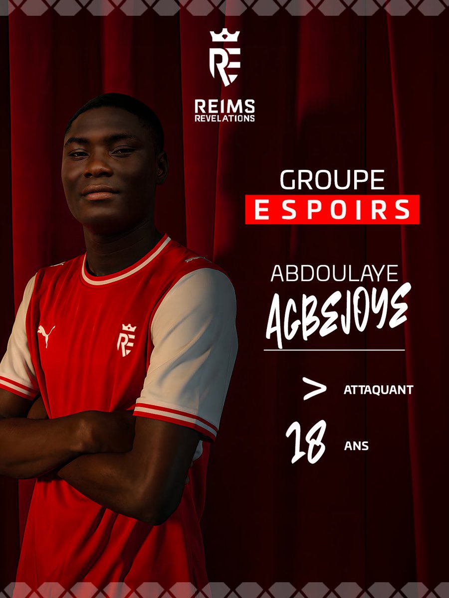 StadeDeReims's tweet photo. Abdoulaye Agbejoye rejoint Reims Révélations ✍️

Formé au Grassrunners FC, le jeune avant-centre intègre le groupe Espoirs pour poursuivre sa progression.

Bienvenue dans la Cité des Sacres, Abdoulaye ❤️🤍

🗞️ https://t.co/LiOShCIOs0 https://t.co/irW8jgzG5F