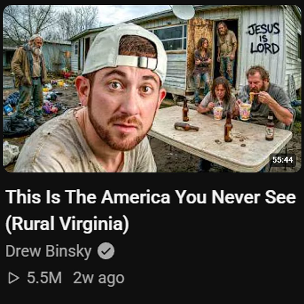 kikisknees's tweet photo. "Drew Binsky" got 5.5M views on YouTube with this hideously anti-White thumbnail, and exploitative message.
Can you guess his real name? https://t.co/Et5SAqQRRu