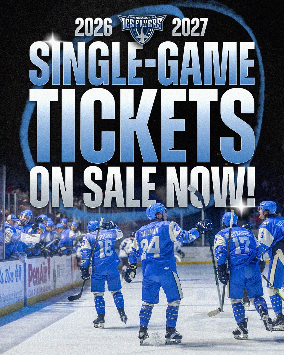 PcolaIceFlyers's tweet photo. Your seat at The Hangar is waiting! 🎟️

2026–27 SINGLE GAME TICKETS ARE ON SALE NOW!

🔗: https://t.co/8m8nMoOZDa

#FlyAsOne https://t.co/3zxP1tDoGV