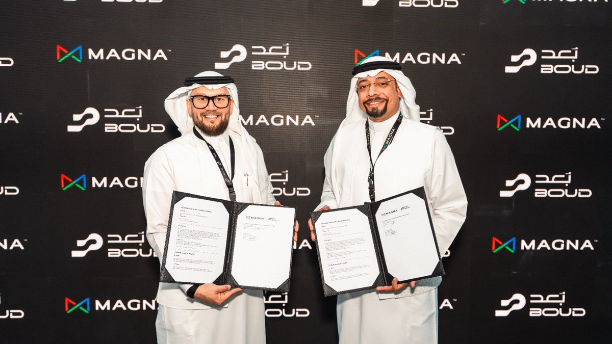 MagnaAIGlobal's tweet photo. We’re pleased to welcome Boud into the Magna AI ecosystem through a new strategic partnership signed at LEAP. Together, we’ll advance AI transformation across Saudi, combining our technology with Boud’s local expertise and ability to implement and support solutions in the Kingdom https://t.co/uQmDbNHQke