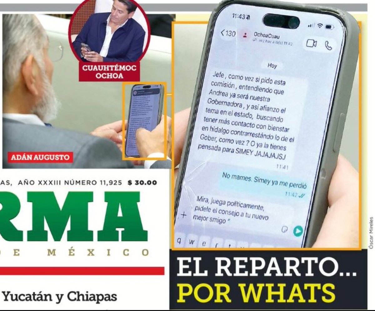 PelonGomis's tweet photo. Adán Augusto López no da una sola declaración a la prensa porque según él no tiene nada que decir... Ah, pero a la hora de repartir cargos políticos por WhatsApp... ¡Tiene datos ilimitados!

El dedazo no desapareció... ¡Nomás aceptó los términos y condiciones de WhatsApp! https://t.co/PMBQelKFfz
