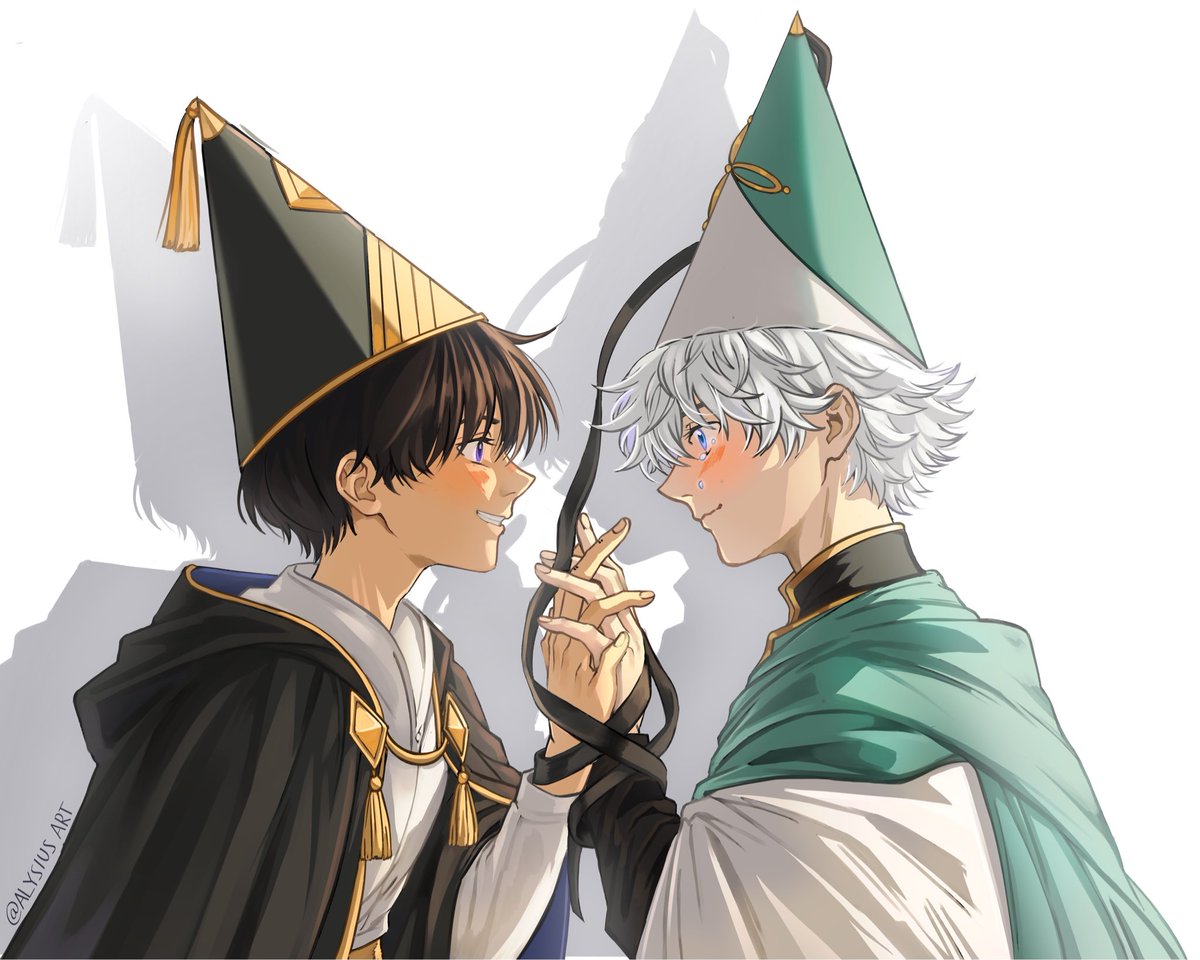 AlysiusArt's tweet photo. Changing tassels 🩵💜

Comission for @/ speccygeekunit 

#orufrey #witchhatatelier https://t.co/P9WfCpP8YV
