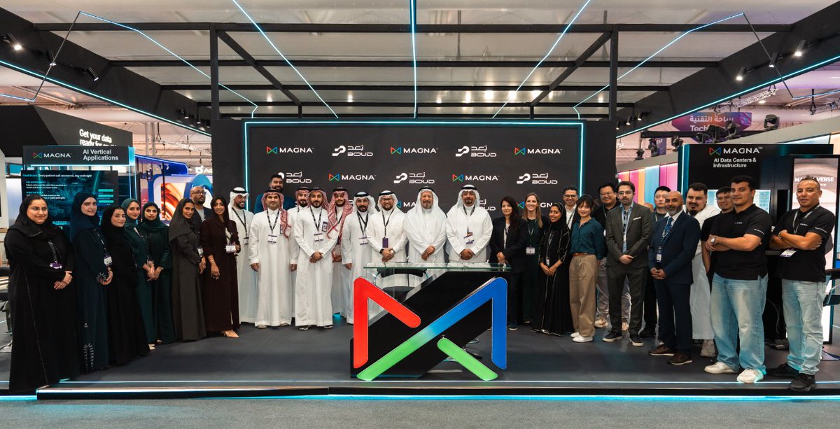 MagnaAIGlobal's tweet photo. We’re pleased to welcome Boud into the Magna AI ecosystem through a new strategic partnership signed at LEAP. Together, we’ll advance AI transformation across Saudi, combining our technology with Boud’s local expertise and ability to implement and support solutions in the Kingdom https://t.co/uQmDbNHQke