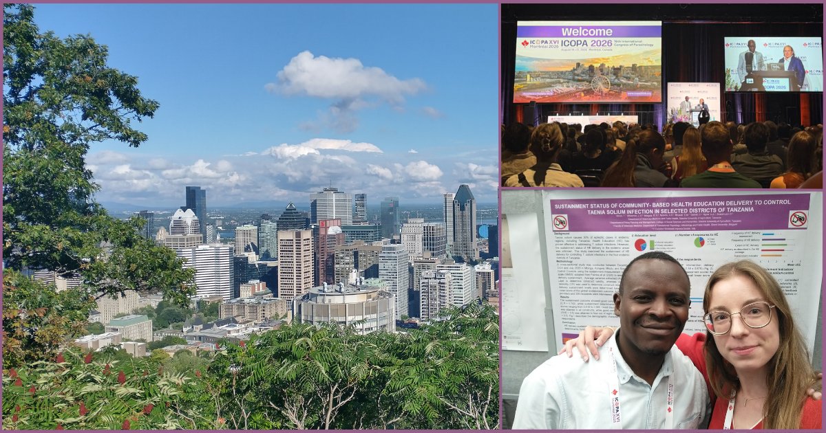 Neuro_Solve's tweet photo. 🌍 NeuroSolve at #ICOPA2026 in Montréal! 🇨🇦

PhD researchers Fredy Mlowe &amp; Lisa Van Acker presented key findings on #taeniasolium health education sustainment in Tanzania &amp; diagnostic cost-effectiveness.

📖 Read more: https://t.co/JExRC9uQb5

📩 Contact us for more info! https://t.co/DihsKc9Nmk