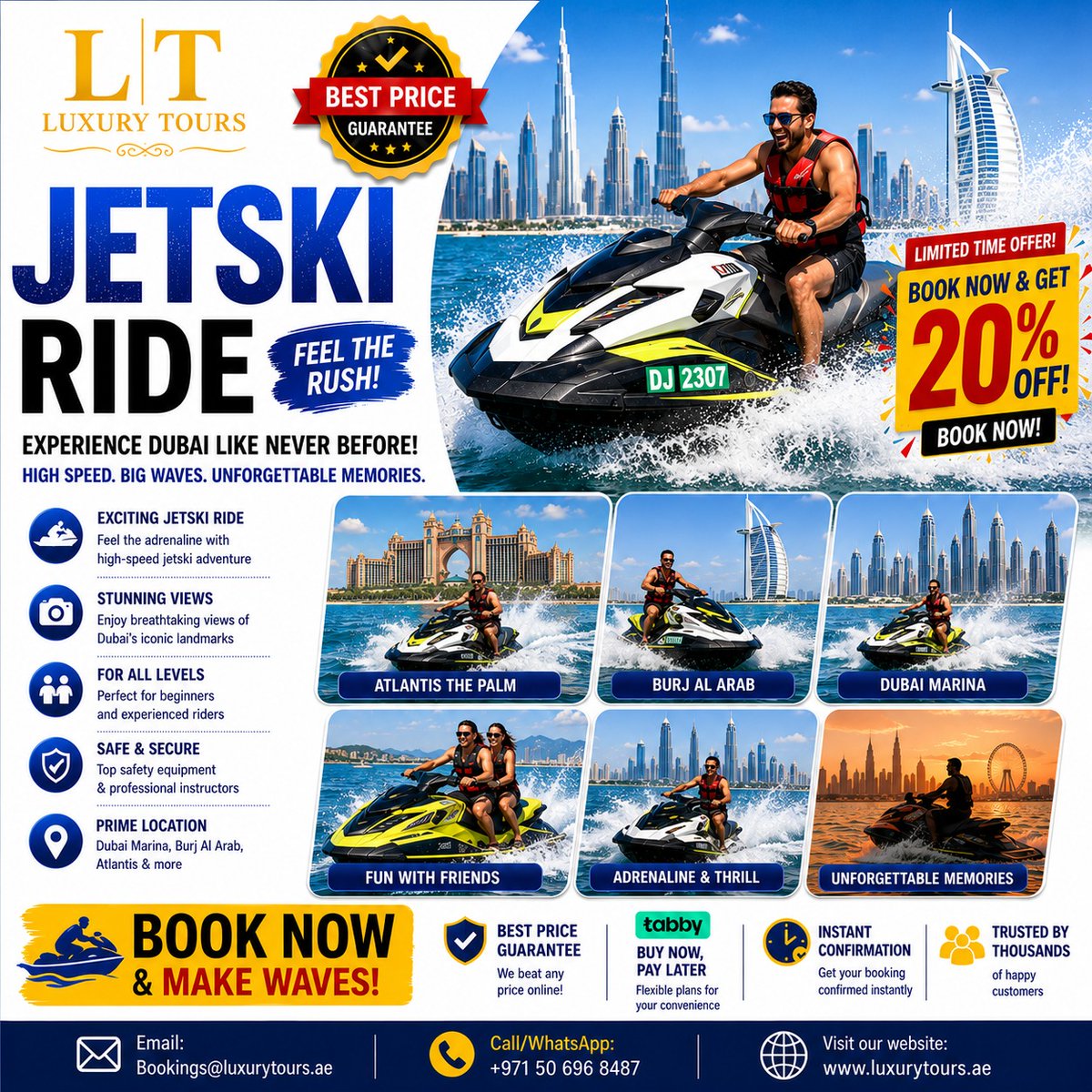 xristtorres's tweet photo. Experience Dubai from the water on an exhilarating jetski ride. Speed past Burj Al Arab, Atlantis The Palm, and Dubai Marina, with stunning views and unforgettable photo moments. Perfect for couples, families, friends, and adventure lovers. https://t.co/kvZGUApq6P